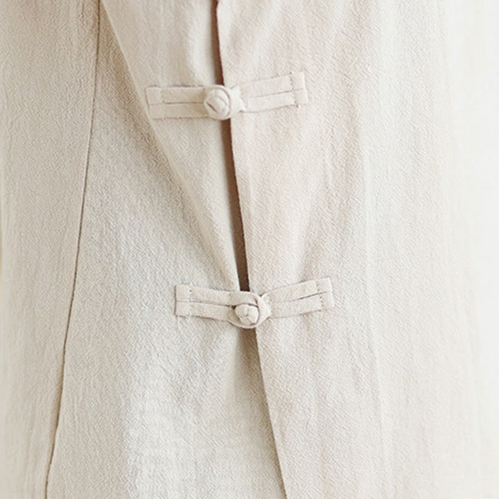 Completo da donna con motivo Buddha Stones, composto da maglietta a maniche lunghe con scollo a V e pantaloni a gamba larga, ideale per la meditazione zen. - image 7