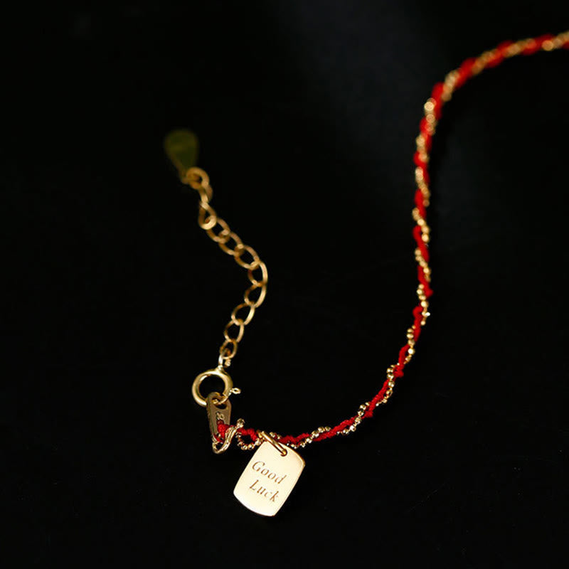 Bracciale portafortuna in corda rossa in argento sterling 925 Buddha Stones  - image 4
