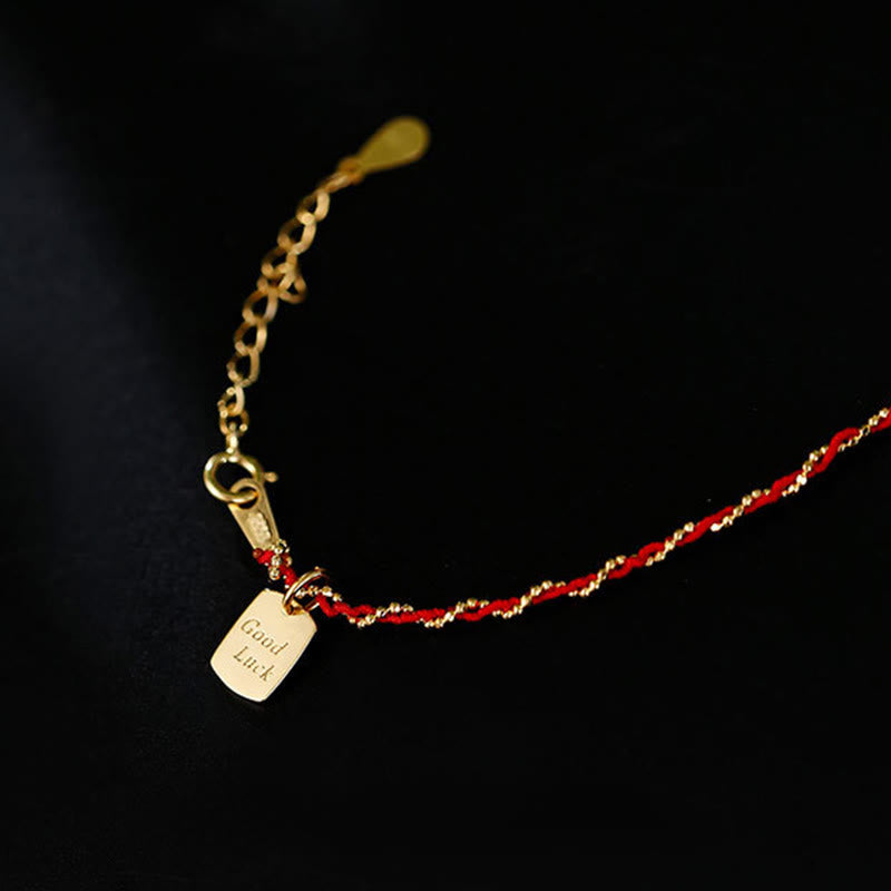 Bracciale portafortuna in corda rossa in argento sterling 925 Buddha Stones  - image 3
