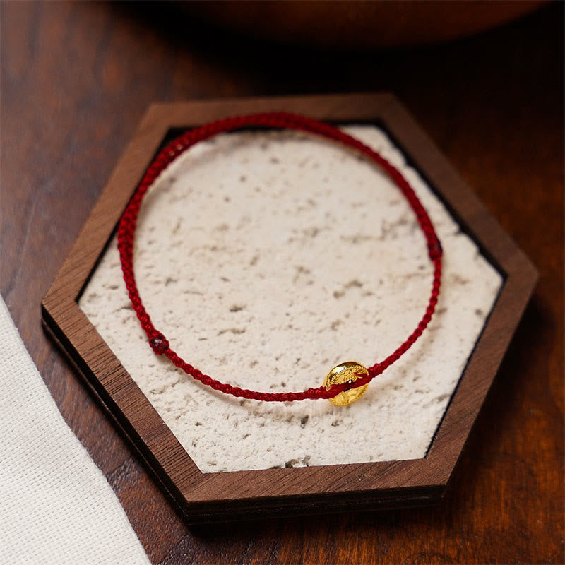 Braccialetto regolabile alla caviglia con cordino intrecciato e ciondolo in rame fatto a mano Buddha Stones - Cavigliera rossa - image 11