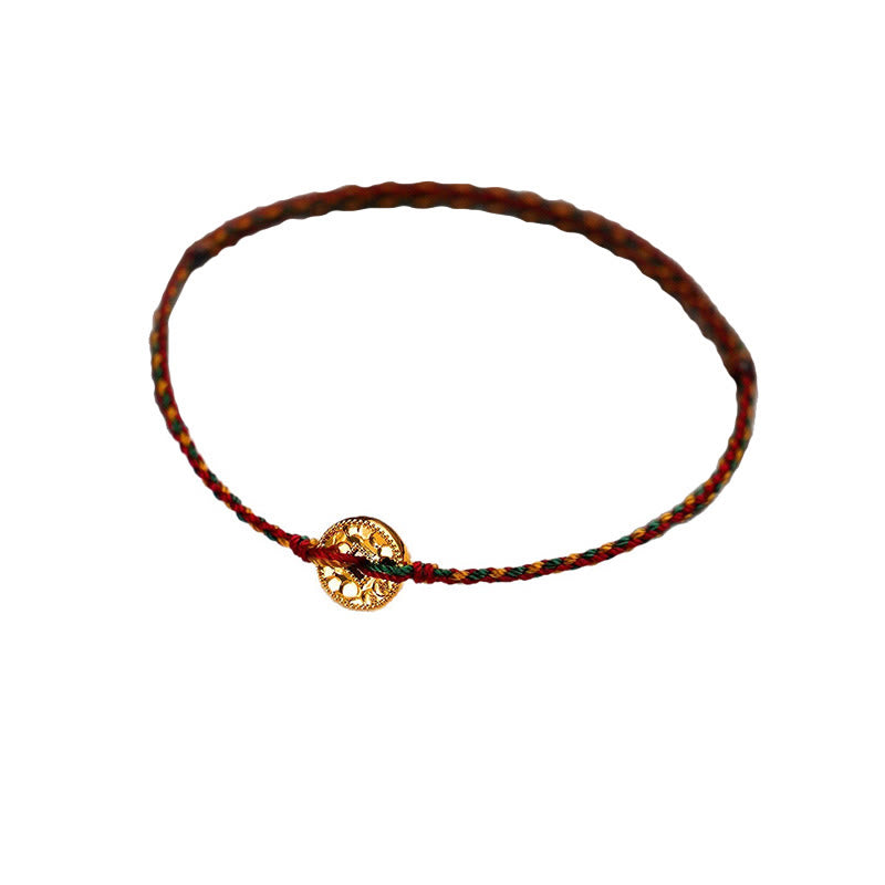 Braccialetto regolabile alla caviglia con cordino intrecciato e ciondolo in rame fatto a mano Buddha Stones - image 8
