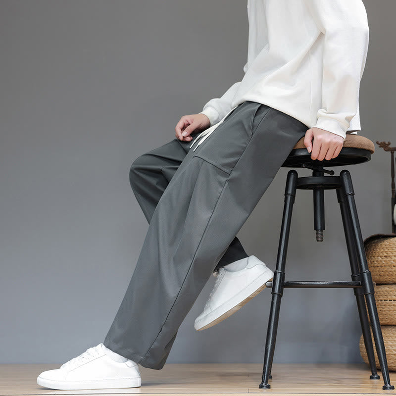 Pantaloni harem da uomo in cotone color puro con tasche , Buddha Stones Fall - image 17