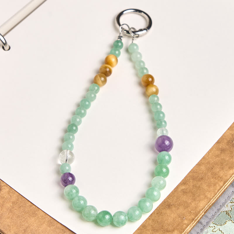 Portachiavi con perline di giada e Buddha Stones, decorazione da appendere al telefono - Giada (Abbondanza ♥ Fortuna) - image 0