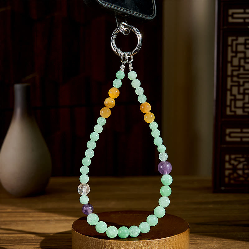 Portachiavi con perline di giada e Buddha Stones, decorazione da appendere al telefono - image 3