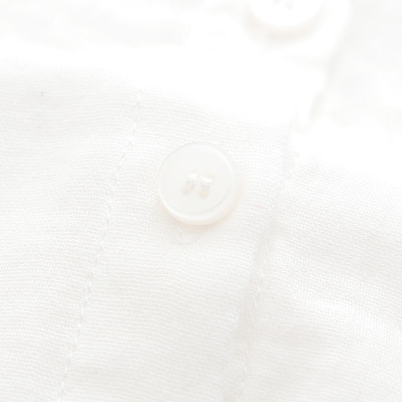 Camicia da donna in cotone a maniche lunghe con bottoni bianchi e verdi in stile Buddha Stones Fall - image 10