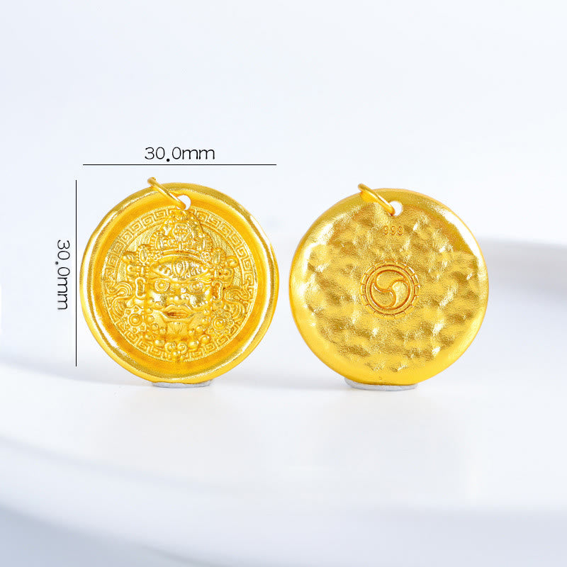 Collana con ciondolo a catena di protezione della prosperità Jambhala in ottone placcato oro 24k Buddha Stones - image 7
