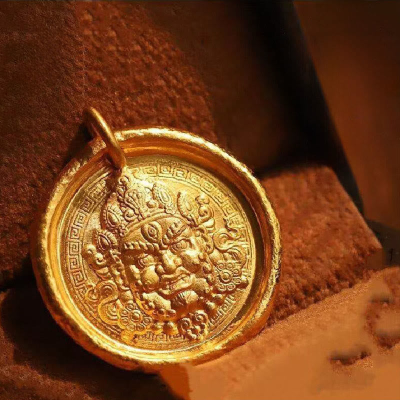 Collana con ciondolo a catena di protezione della prosperità Jambhala in ottone placcato oro 24k Buddha Stones - image 0