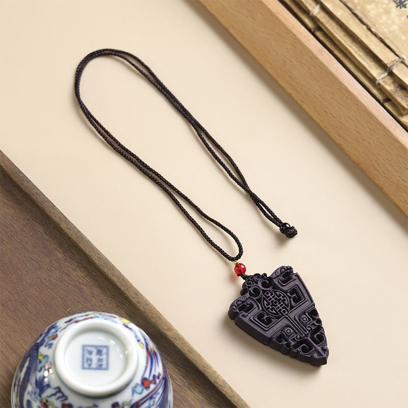 Collana con ciondolo a forma di ciondolo a forma di farfalla con maschera di volpe Buddha Stones , fibbia della pace e fortuna - Triangolo invertito - image 14
