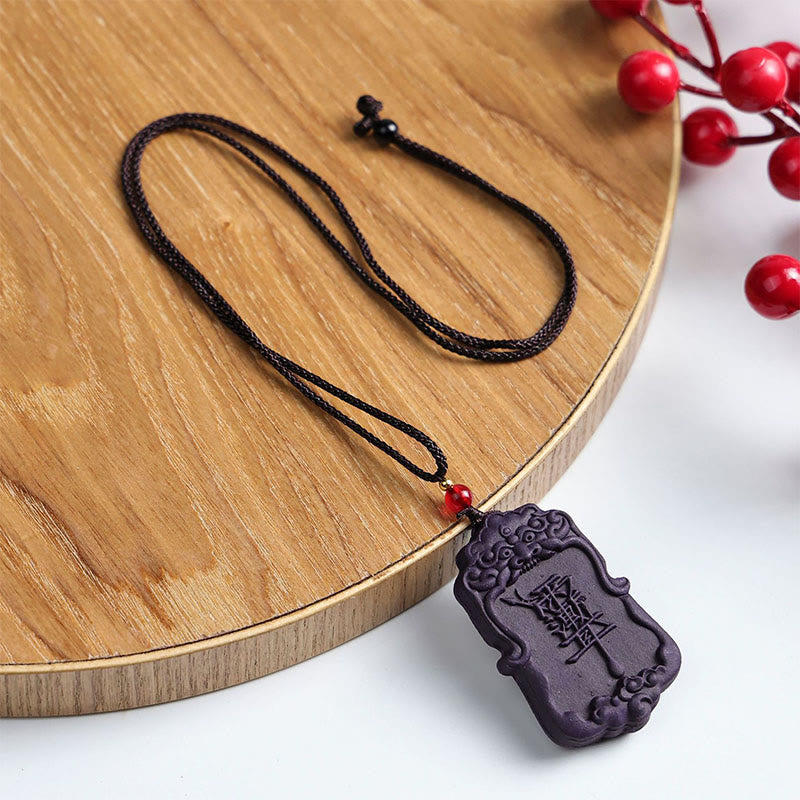 Collana con ciondolo a forma di ciondolo a forma di farfalla con maschera di volpe Buddha Stones , fibbia della pace e fortuna - Mantra taoista - image 15