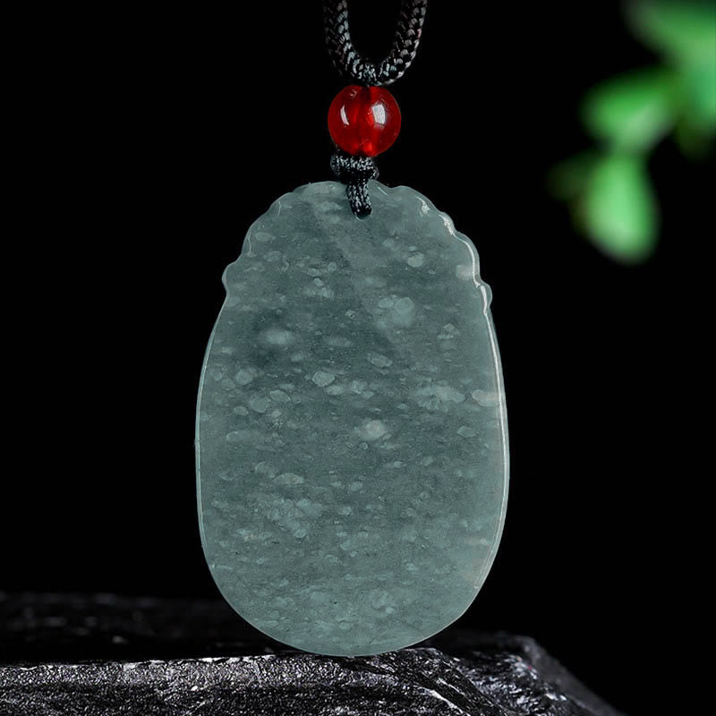 Collana con ciondolo in corda con Buddha Stones, zodiaco cinese, giada, anno del cavallo, fortuna - image 2