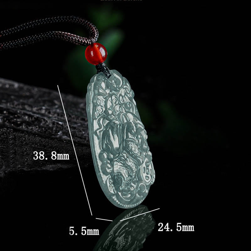 Collana con ciondolo in corda con Buddha Stones, zodiaco cinese, giada, anno del cavallo, fortuna - image 10