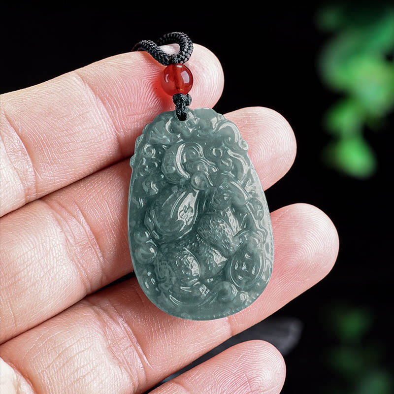 Collana con ciondolo in corda con Buddha Stones, zodiaco cinese, giada, anno del cavallo, fortuna - image 9