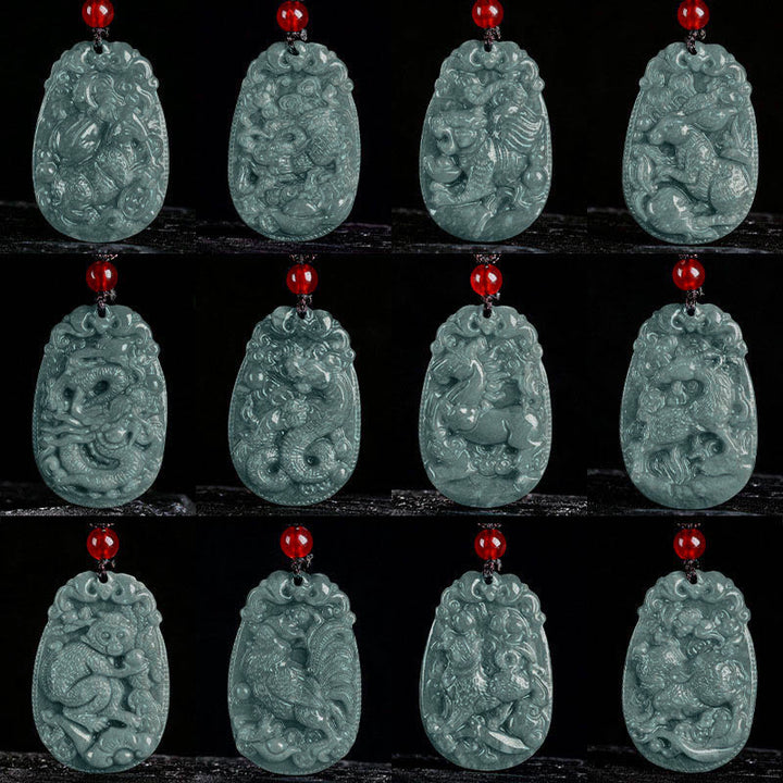 Collana con ciondolo in corda con Buddha Stones, zodiaco cinese, giada, anno del cavallo, fortuna - image 21