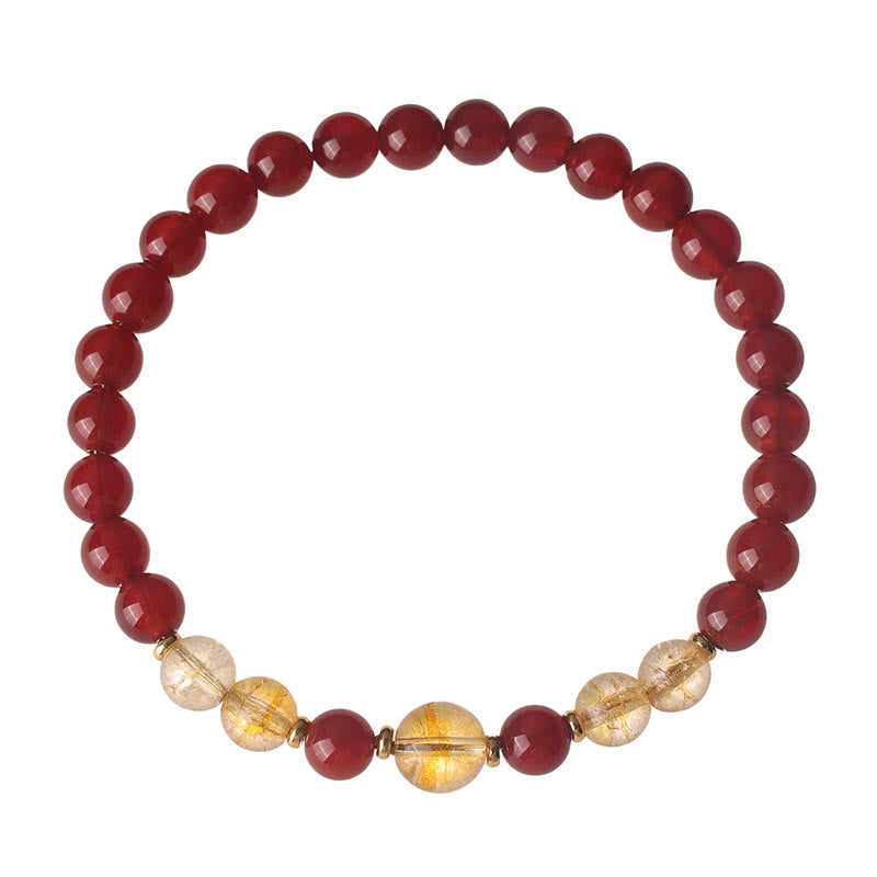 Bracciale Buddha Stones in agata rossa e citrino per la fiducia e il piacere - image 3