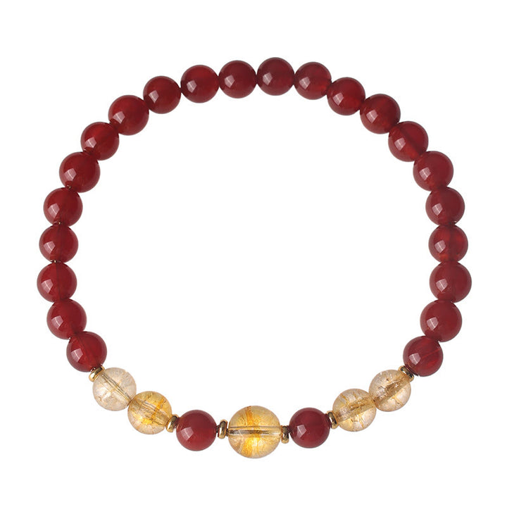 Bracciale Buddha Stones in agata rossa e citrino per la fiducia e il piacere - image 3