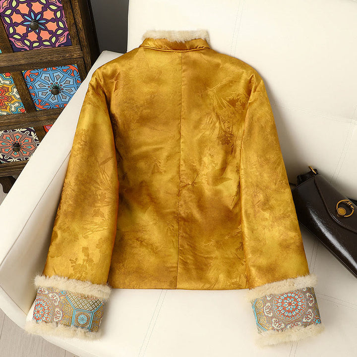 Giacca da donna a maniche lunghe con bottoni a forma di rana, motivo tradizionale cinese, motivo Buddha Stones  - image 1