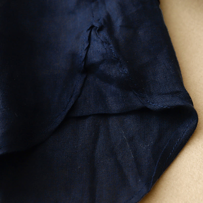 Camicia da donna a maniche lunghe con scollo rotondo e bottoni, tinta unita, con Buddha Stones. - image 4