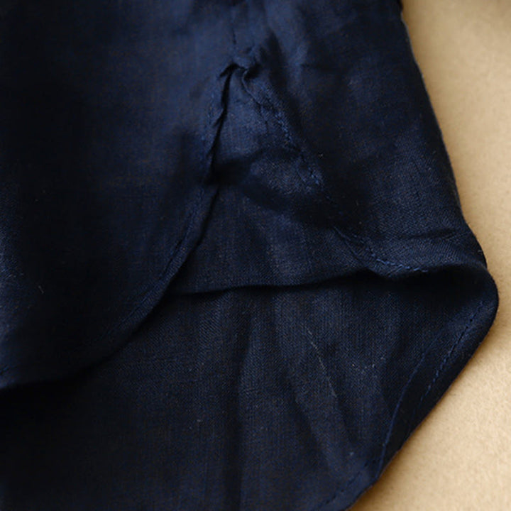 Camicia da donna a maniche lunghe con scollo rotondo e bottoni, tinta unita, con Buddha Stones. - image 4