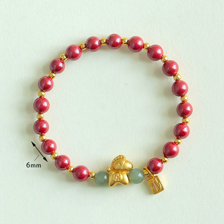 Braccialetto di benedizione in giada Hetian con Buddha Stones e carattere Fu, zodiaco cinese dell'anno del cavallo - image 11