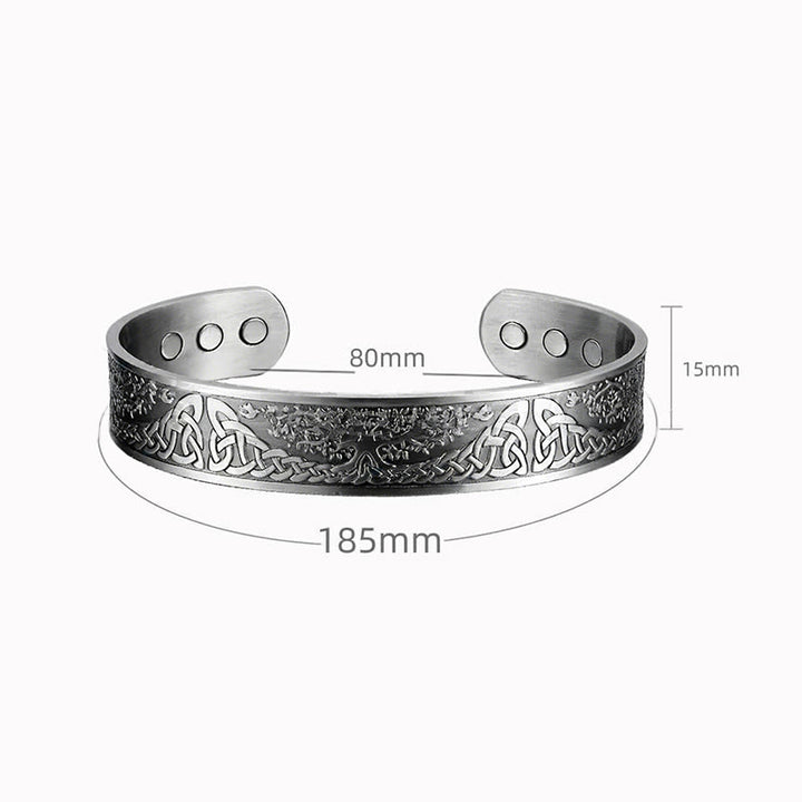 Bracciale rigido Buddha Stones The Tree Of Life in rame con equilibrio aperto e portafortuna - image 8