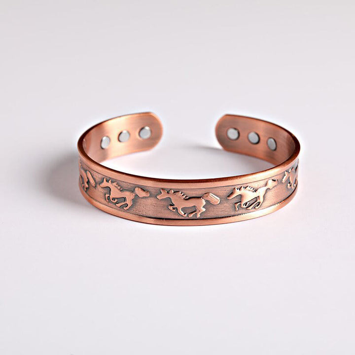 Bracciale rigido aperto per la cura di sé, in rame, Buddha Stones, anno del cavallo - image 2