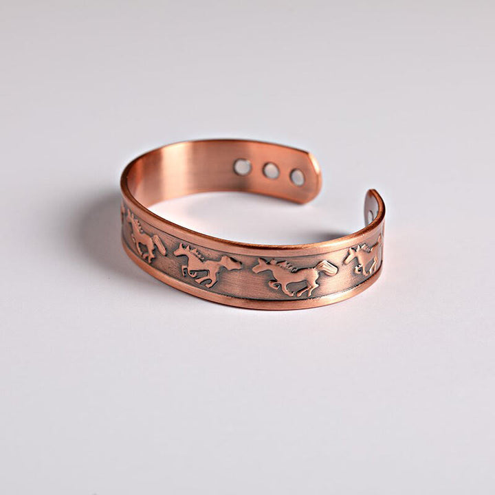 Bracciale rigido aperto per la cura di sé, in rame, Buddha Stones, anno del cavallo - image 3