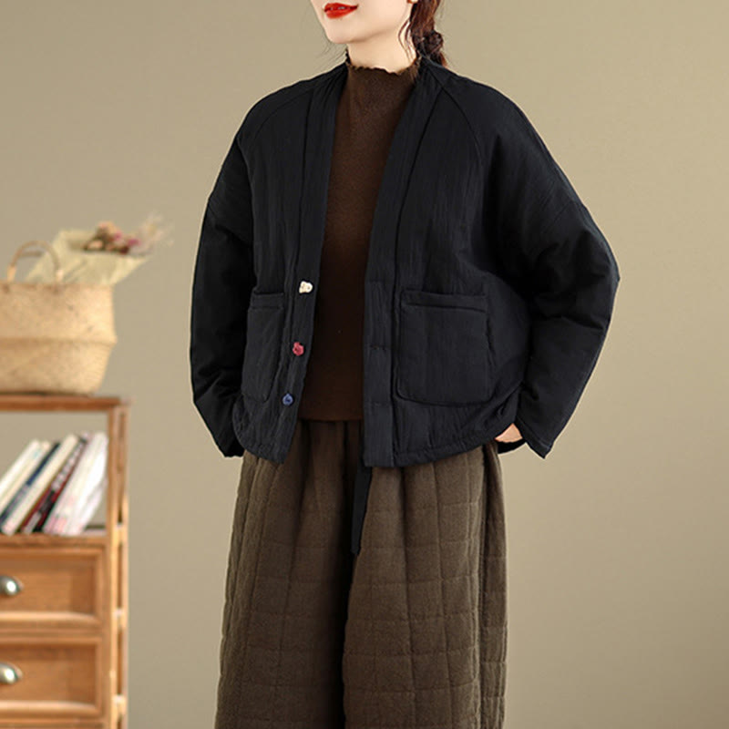 Giacca termica invernale da donna in cotone a maniche lunghe Buddha Stones con tasche - image 6