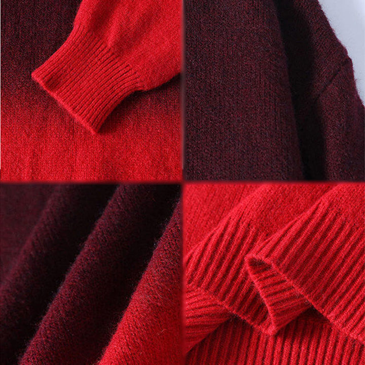 Maglione lavorato a maglia a maniche lunghe da uomo, caldo, con collo alto, motivo a gradiente, invernale, motivo Buddha Stones - image 9