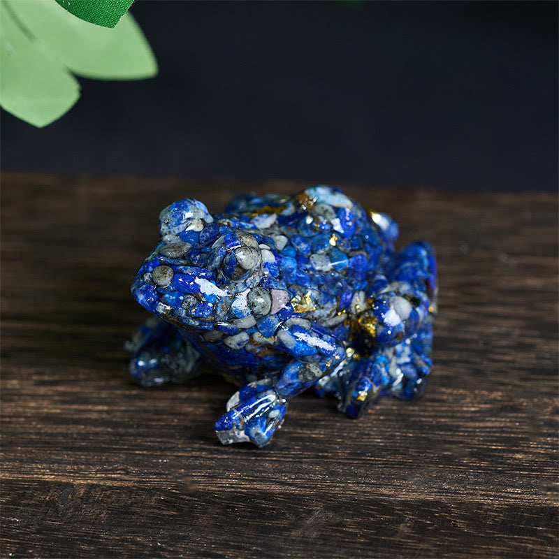 Statua decorativa della passione della rana di piccole dimensioni in resina gocciolante Buddha Stones - Lazurite (65*55*38mm) - image 14