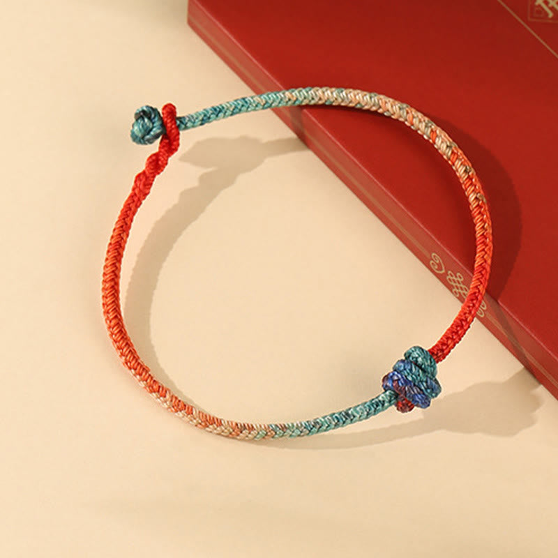 Braccialetto di forza con nodi intrecciati a mano in corda colorata Buddha Stones - image 1