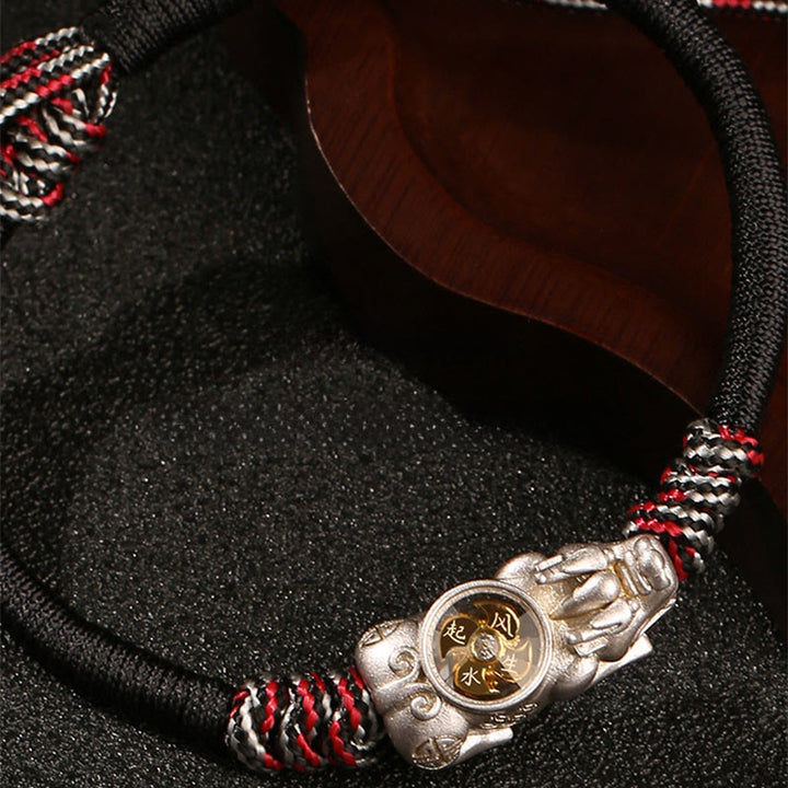 Bracciale in corda intrecciata a mano con Buddha Stones Pi Xiu, ricchezza e fortuna - image 7