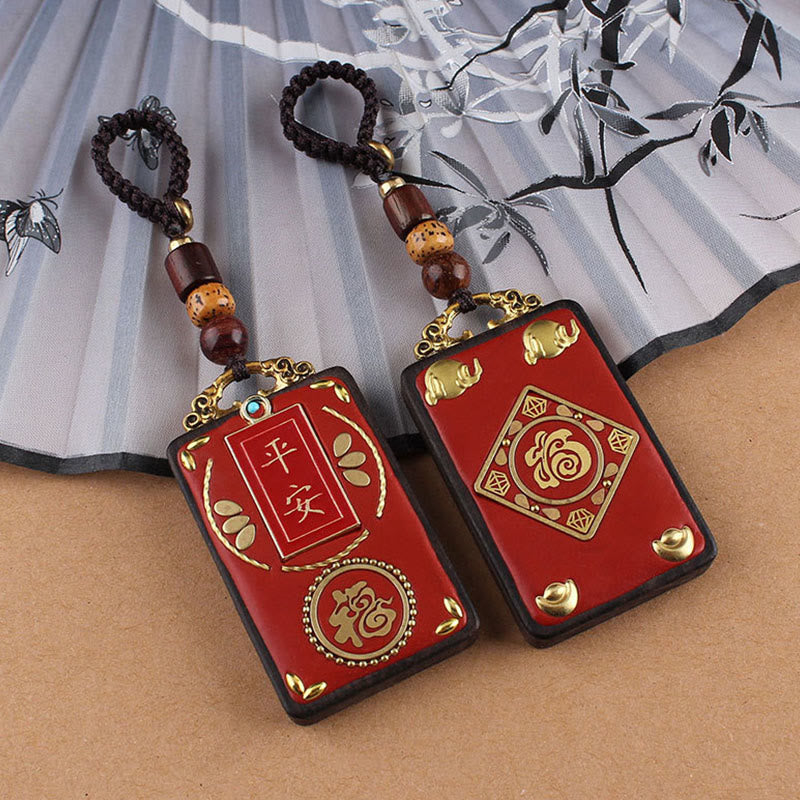 Portachiavi con ciondolo a forma di corda con ciondolo a forma Buddha Stones, fiore di ebano, pesce koi - image 10
