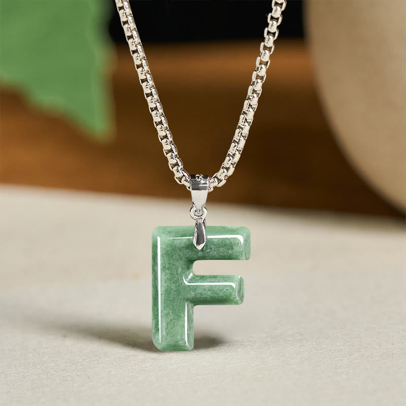 Collana con ciondolo della prosperità in acciaio al titanio con lettera AZ naturale Buddha Stones - F - image 14