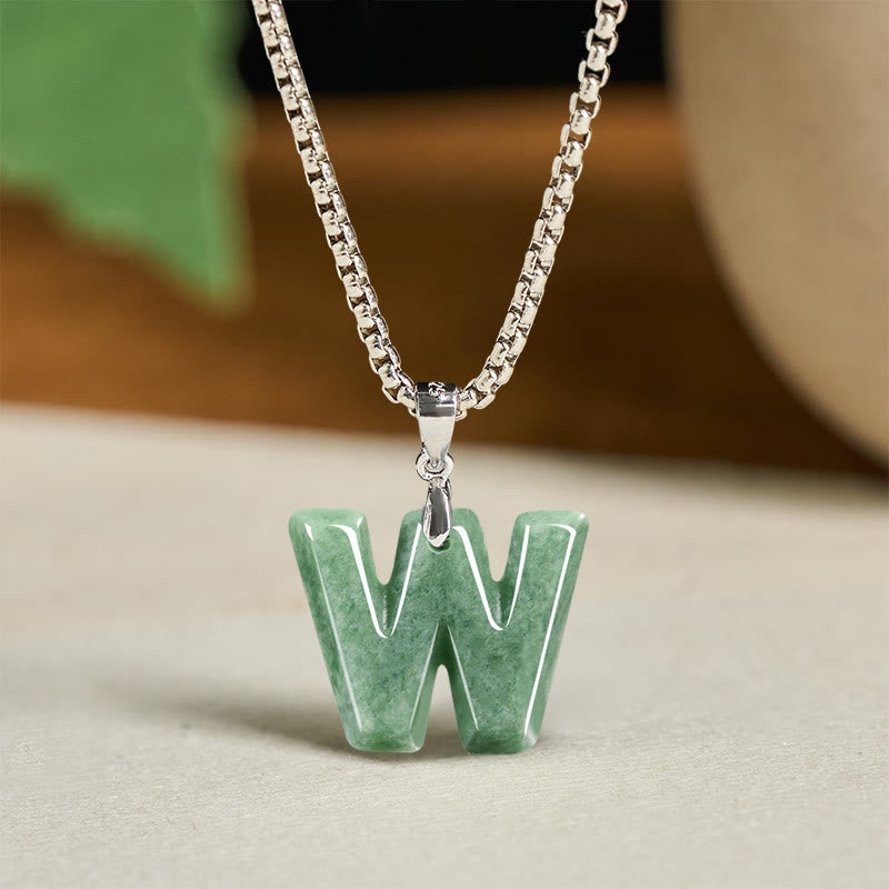 Collana con ciondolo della prosperità in acciaio al titanio con lettera AZ naturale Buddha Stones - W - image 31