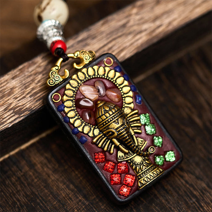 Collana con Buddha Stones Ganesh Ganpati di elefante e ciondolo in pietra della pace - Stile C - image 17