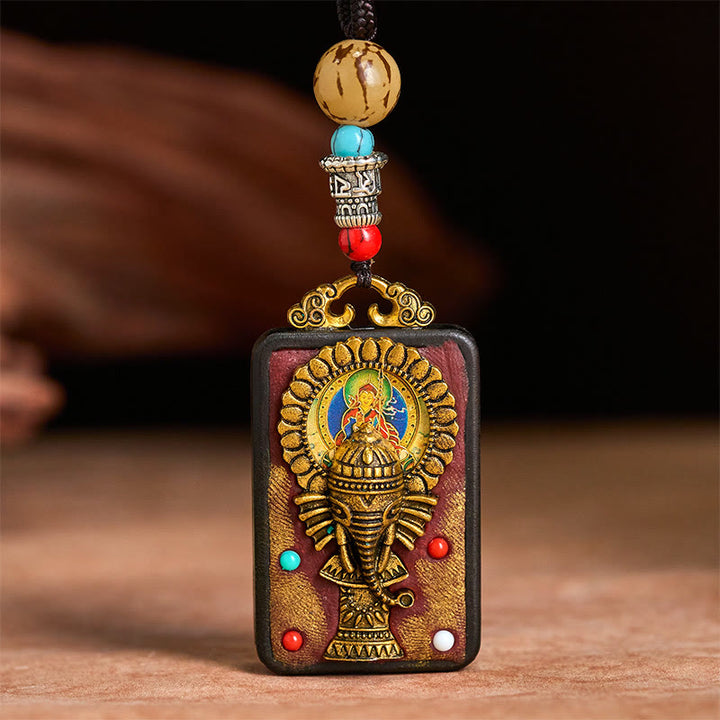 Collana con Buddha Stones Ganesh Ganpati di elefante e ciondolo in pietra della pace - image 13