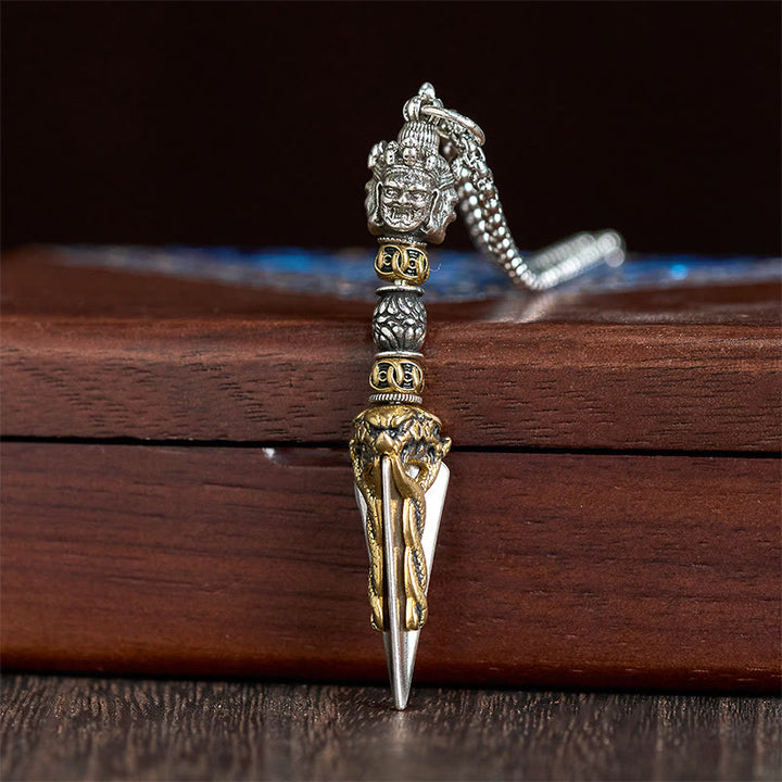 Collana con ciondolo in rame con potere spirituale curativo, Buddha Stones tibetane Vajra Vajrakila - image 2