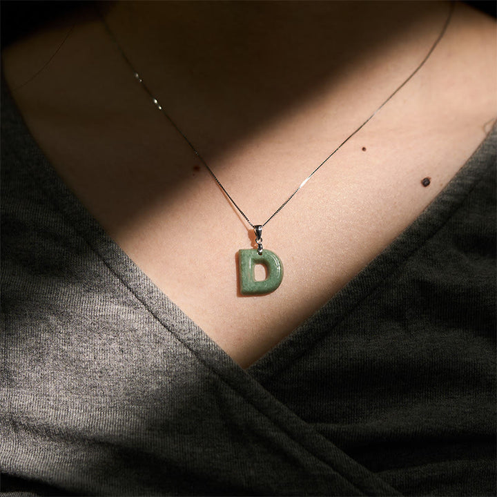 Collana con ciondolo della prosperità in argento sterling 925 con catenina in argento sterling 925, con lettere AZ Buddha Stones - image 27