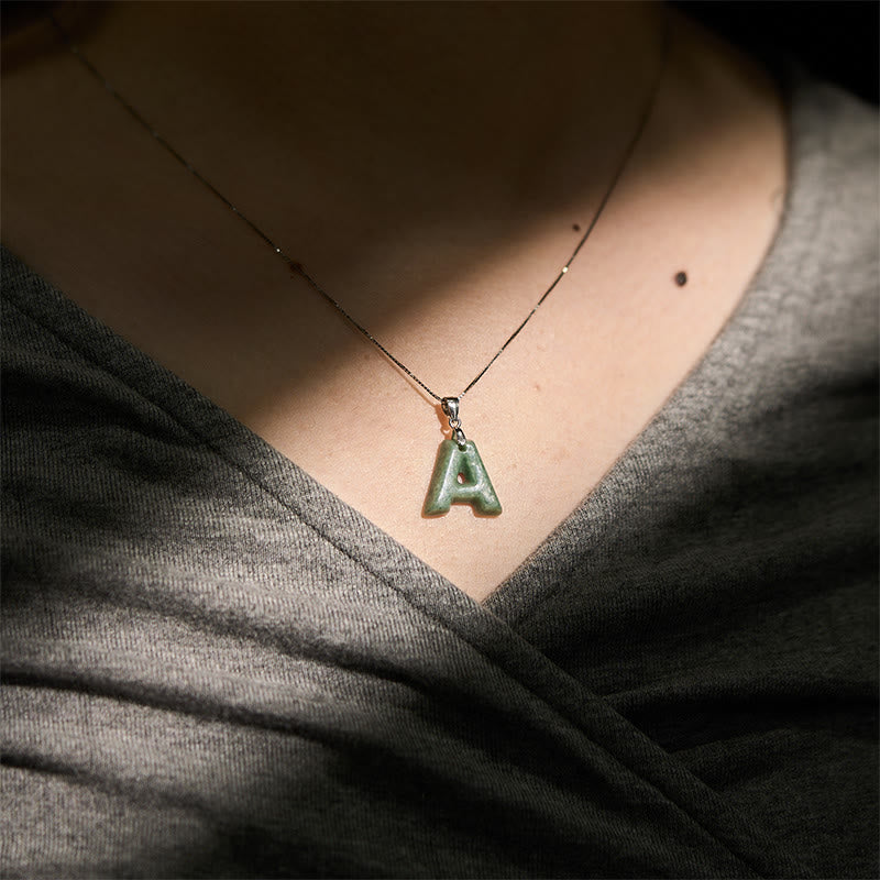 Collana con ciondolo della prosperità in argento sterling 925 con catenina in argento sterling 925, con lettere AZ Buddha Stones - image 7