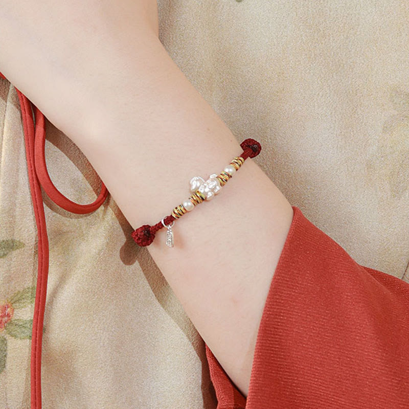 Braccialetto in corda realizzato a mano con Buddha Stones in argento sterling 999, anno del cavallo, libertà - image 10