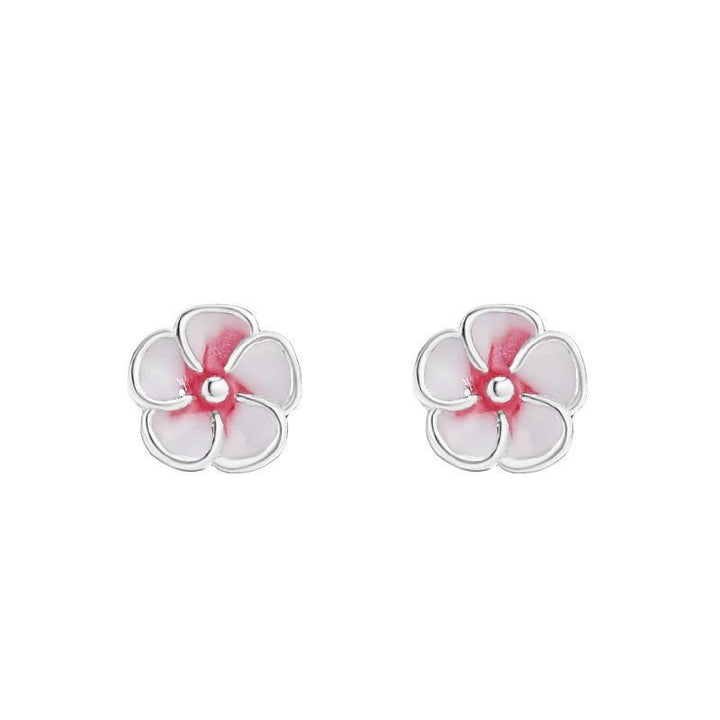 Orecchini Buddha Stones in argento sterling 999 con fiori di pesco e benedizione - image 2
