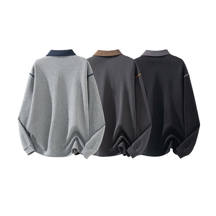 Felpa da uomo in cotone con colletto e bottoni, motivo Buddha Stones Fall Polo - image 13