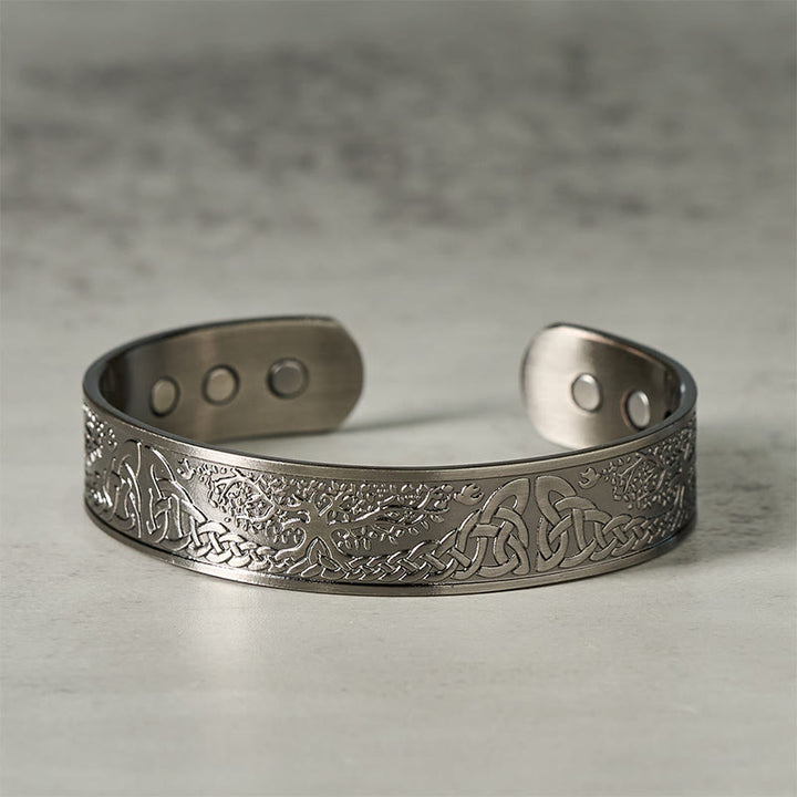 Bracciale rigido Buddha Stones The Tree Of Life in rame con equilibrio aperto e portafortuna - Rame (circonferenza del polso: 15-18 cm) - image 0