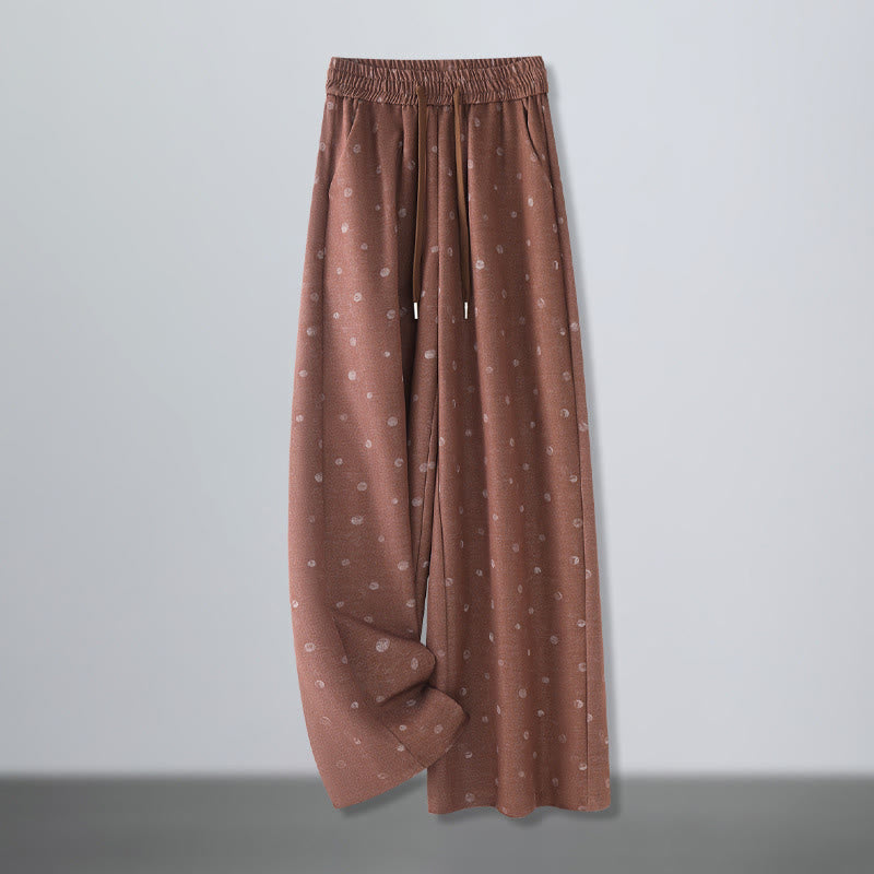 Pantaloni larghi da donna in poliestere con tasche e motivo a pois bianchi casual Buddha Stones - Siena - US12, UK/AU16, EU44 (3XL) - image 5