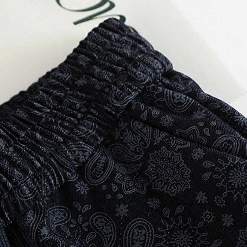 Pantaloni larghi da donna in poliestere con motivo floreale casual Buddha Stones e tasche - image 2