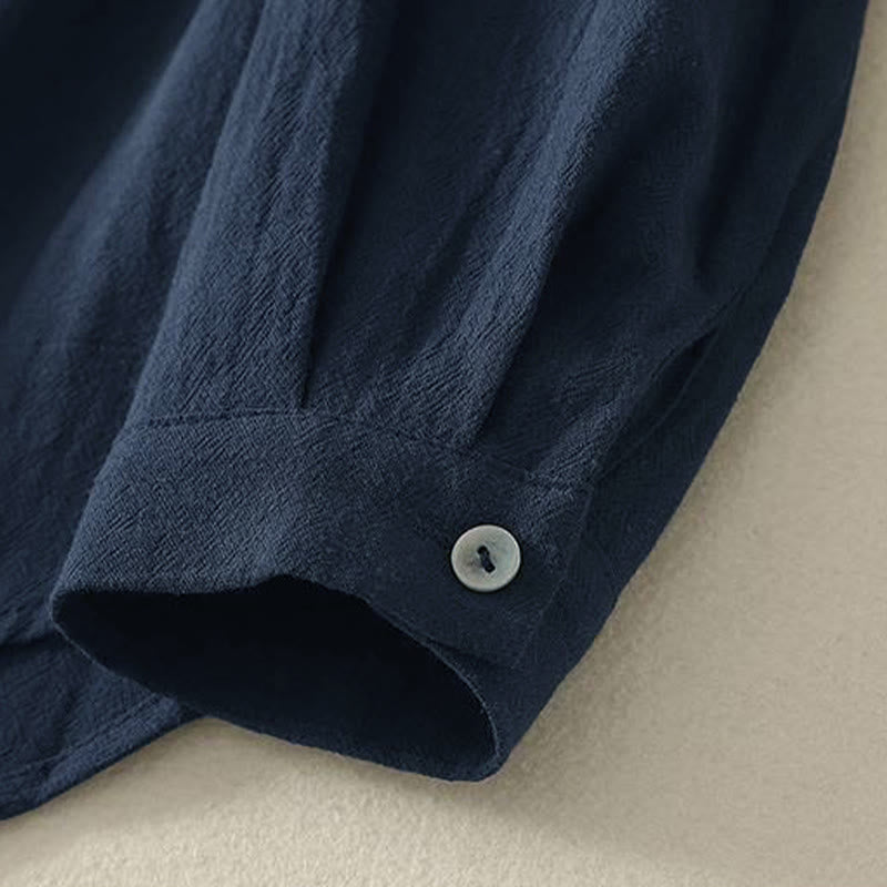 Camicia da donna in poliestere con maniche lunghe e colletto a girocollo Buddha Stones Fall con tasche - image 3