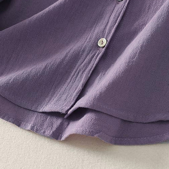 Camicia da donna in poliestere con maniche lunghe e colletto a girocollo Buddha Stones Fall con tasche - image 8