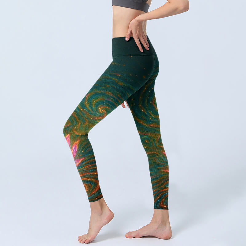 Leggings da palestra con stampa di increspature dell'acqua di loto, modello Buddha Stones, pantaloni da yoga da donna - image 2
