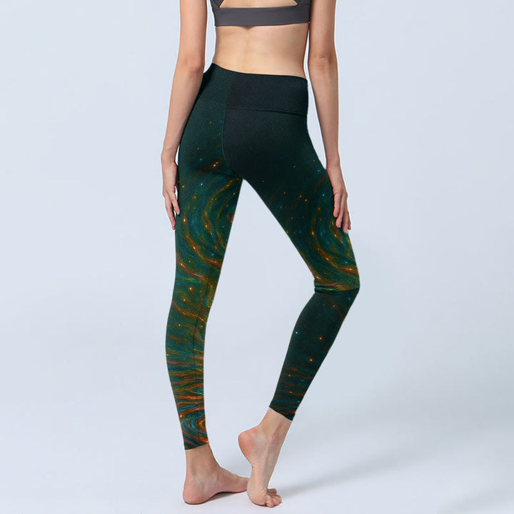 Leggings da palestra con stampa di increspature dell'acqua di loto, modello Buddha Stones, pantaloni da yoga da donna - image 3