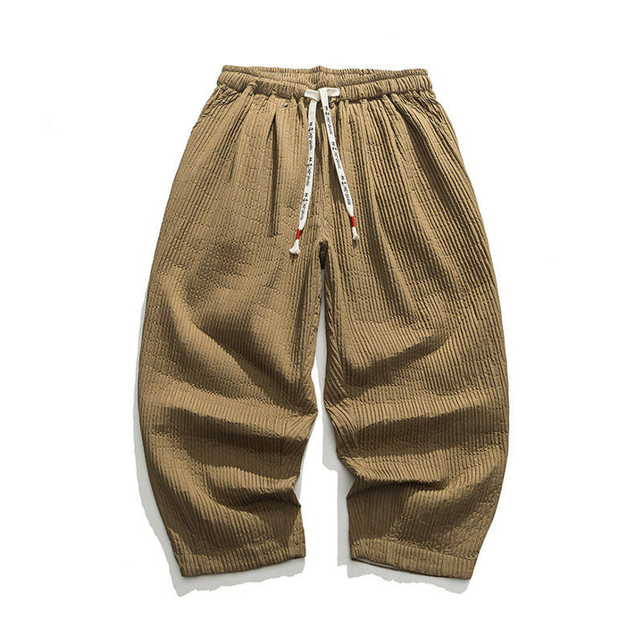 Pantaloni harem da uomo alla caviglia con coulisse e tasche, tinta unita , Buddha Stones Fall - image 22